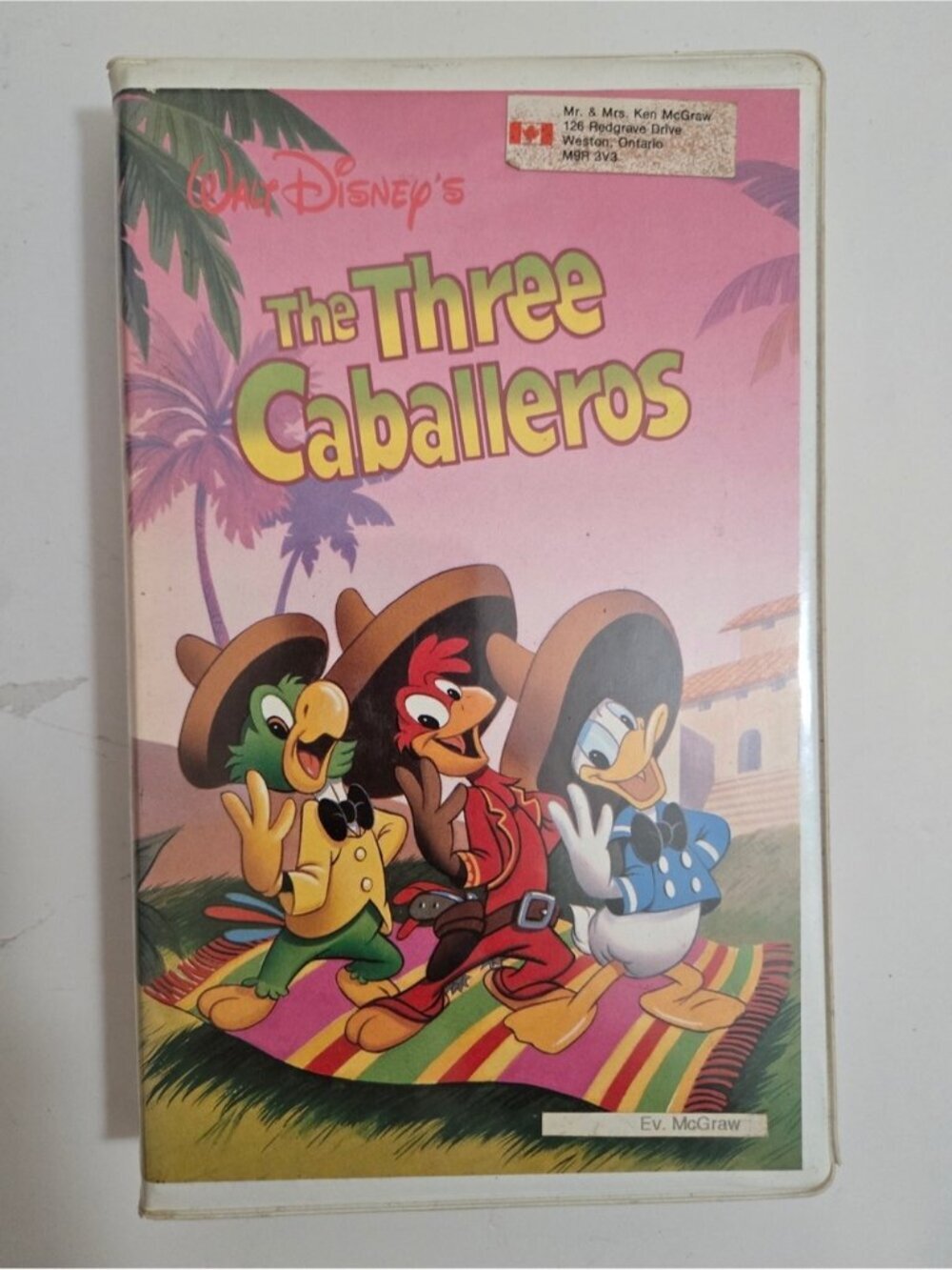 Disney The Three Caballeros Black Diamond VHS Clamshell Vintage Collectible